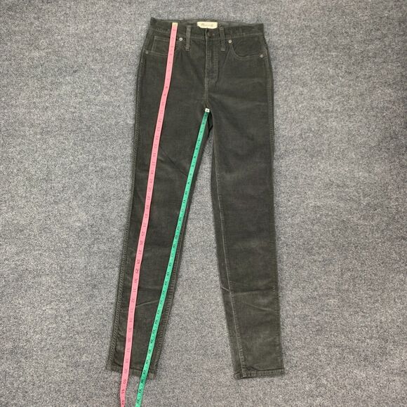 Madewell Jeans Womens 25T Tall Gray Corduroy High Rise Skinny Stretch 5 Pockets - Picture 6 of 15